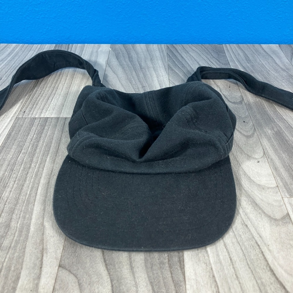 Fila Black Tie-Back Cap Athletic Logo‎ Womens OSFA